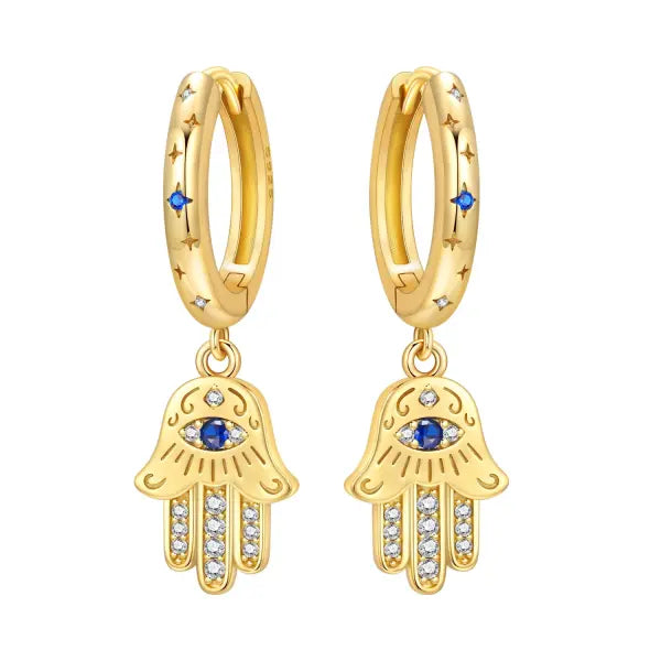 Cherry Blossom Butterfly Sterling Silver 18K Gold Plated Earrings for Party Wear - OTE4374