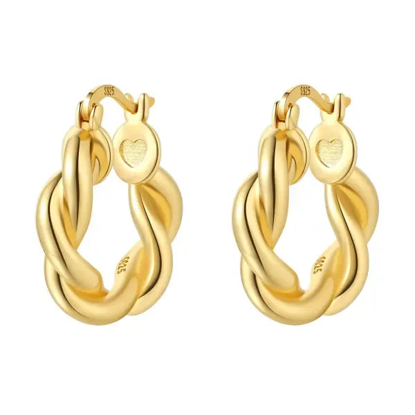 Cherry Blossom Butterfly Sterling Silver 18K Gold Plated Earrings for Party Wear - OTE4071