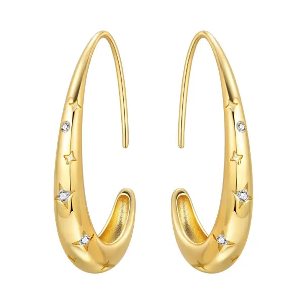 Cherry Blossom Butterfly Sterling Silver 18K Gold Plated Earrings for Party Wear - OTE4386-30