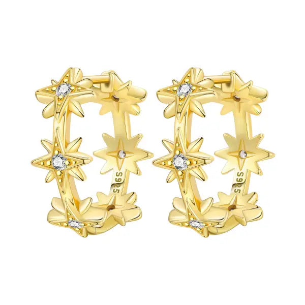Cherry Blossom Butterfly Sterling Silver 18K Gold Plated Earrings for Party Wear - OTE4151
