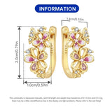 Cherry Blossom Butterfly Sterling Silver 18K Gold Plated Earrings for Party Wear
