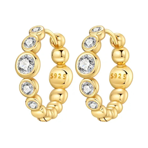 Cherry Blossom Butterfly Sterling Silver 18K Gold Plated Earrings for Party Wear - OTE4436
