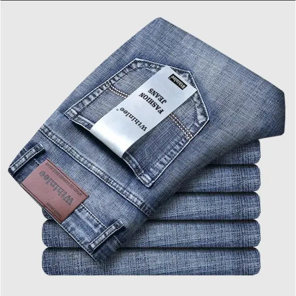 Business mens jeans straight stretch denim for work wear