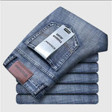 Business mens jeans straight stretch denim for work wear