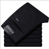 Business mens jeans straight stretch denim for work wear