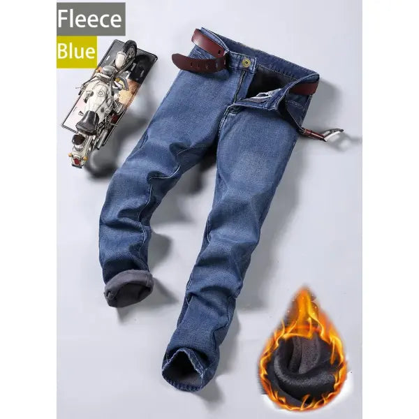 Business mens jeans straight stretch denim for work wear - SblueJR / 40 95-100kg