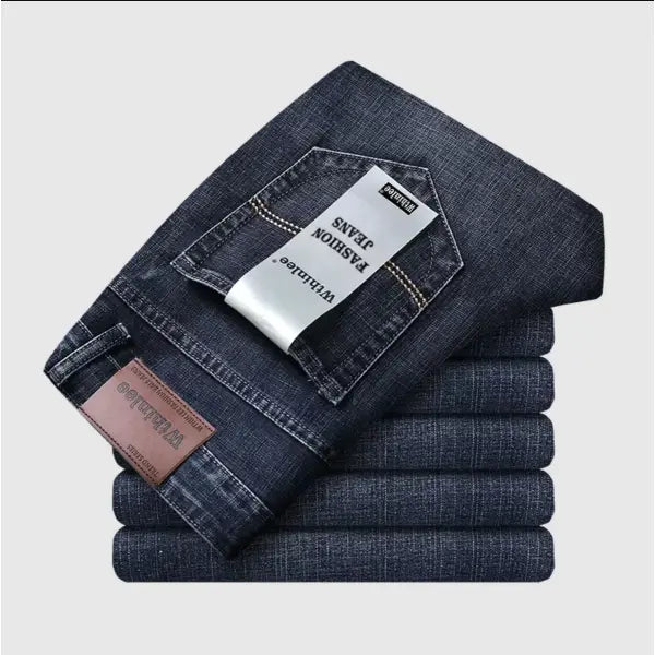 Business mens jeans straight stretch denim for work wear