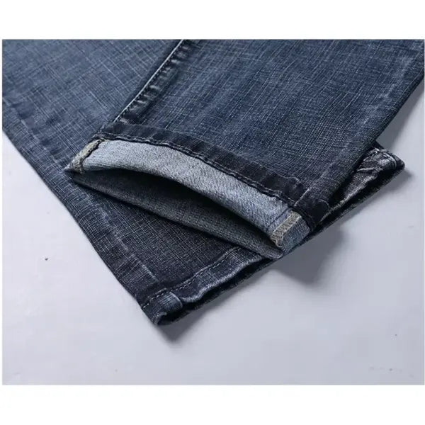 Business mens jeans straight stretch denim for work wear