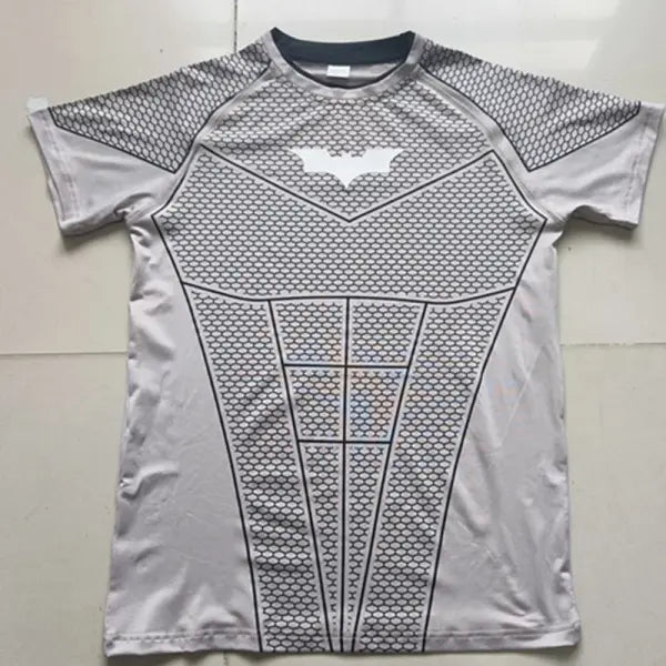 Mens Compression Quick Dry T-Shirt Polyester Athletic Fitness - gray YBF / XL