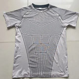 Mens Compression Quick Dry T-Shirt Polyester Athletic Fitness - gray / XXL