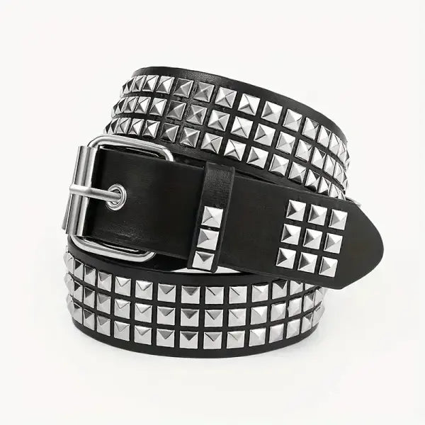 2026 New Square Bead Rivet Belt Metal Pyramid Belt Men and Women Punk Hardware Jeans Belt Y2K Belt Designer Belt