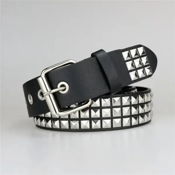 2026 New Square Bead Rivet Belt Metal Pyramid Belt Men and Women Punk Hardware Jeans Belt Y2K Belt Designer Belt