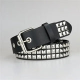 2026 New Square Bead Rivet Belt Metal Pyramid Belt Men and Women Punk Hardware Jeans Belt Y2K Belt Designer Belt