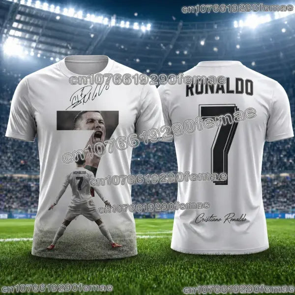 2026 Special Edition Ronaldo No.7 Soccer Jersey Oversize Breathable Training Tee - 14J0429-094-ZKB-W / 4XL