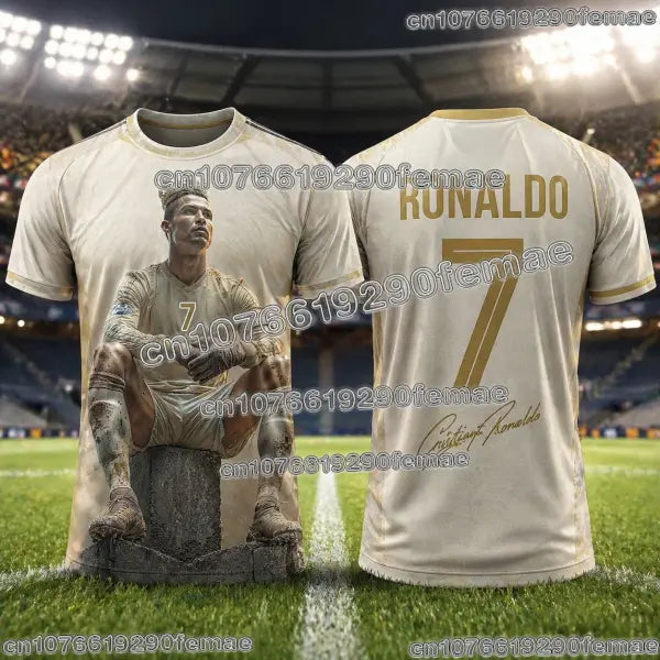 2026 Special Edition Ronaldo No.7 Soccer Jersey Oversize Breathable Training Tee - 18J0429-094-ZKB-W / 4XL