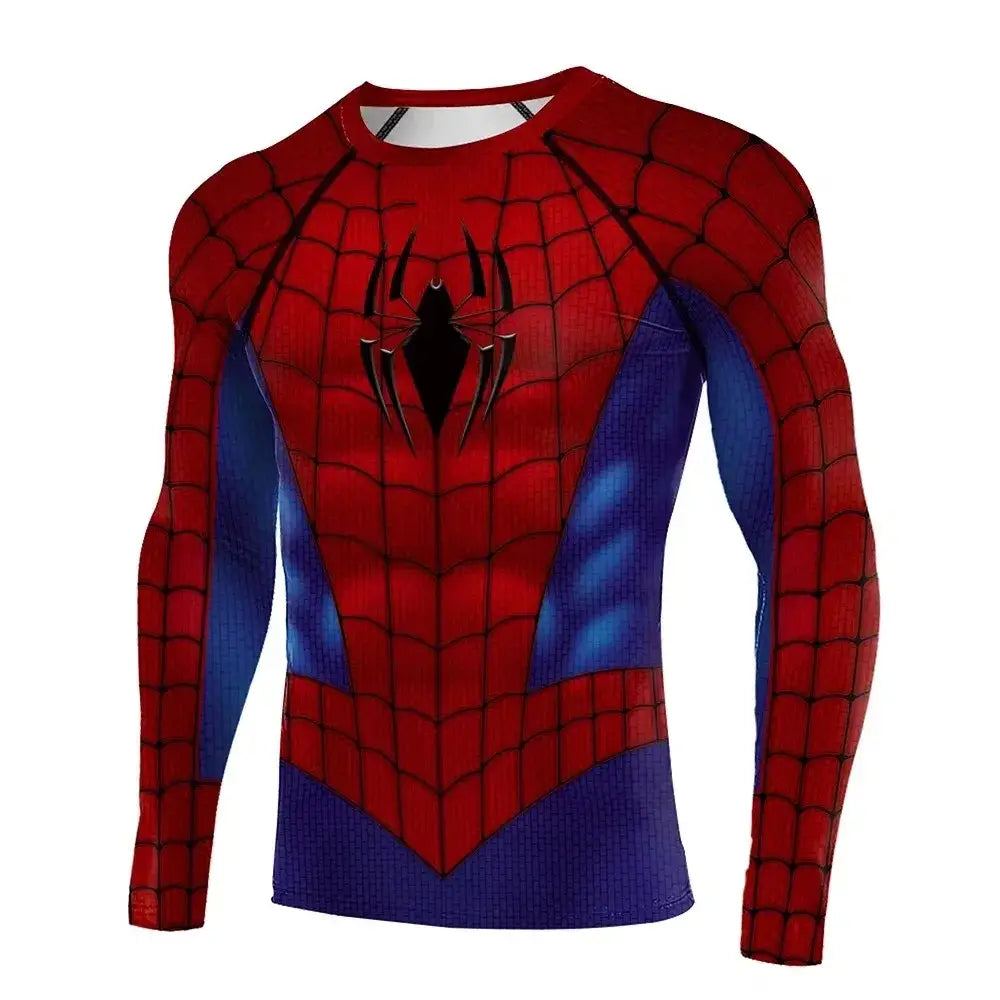 Quick Dry Compression Long Sleeve Hot Toys Spider Workout Top - CTZ24639 / 130