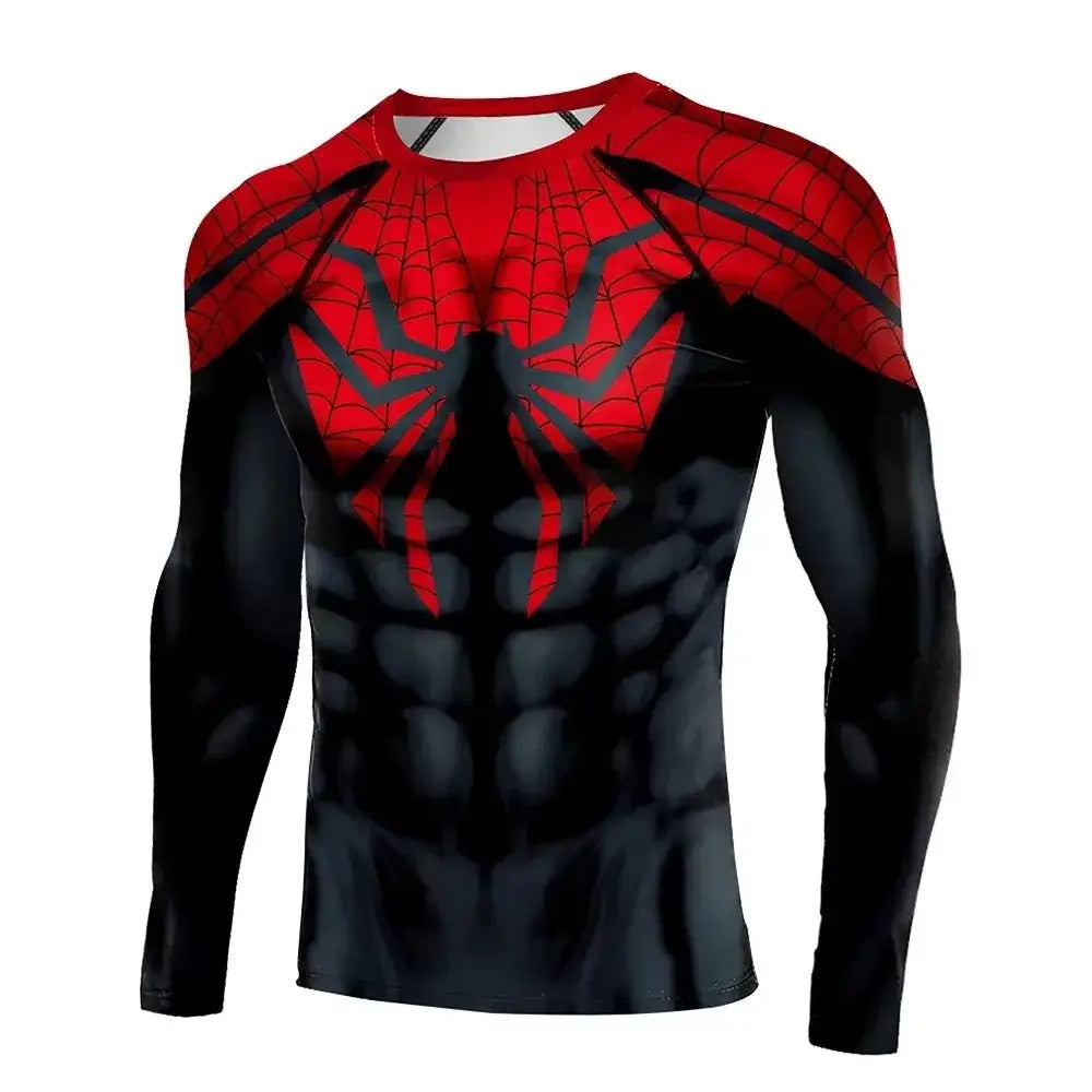 Quick Dry Compression Long Sleeve Hot Toys Spider Workout Top - CTZ24638 / S
