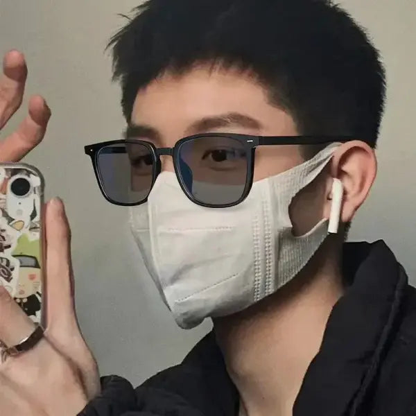 Photochromic Anti-Radiation Glasses Polycarbonate Square UV400 Protection