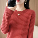 Medium fabric weight women sweaters for Korean fashion warmth