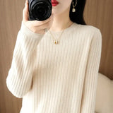 Medium fabric weight women sweaters for Korean fashion warmth