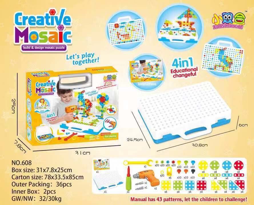 Kids Educational Creative Drill Set with Colorful Screws