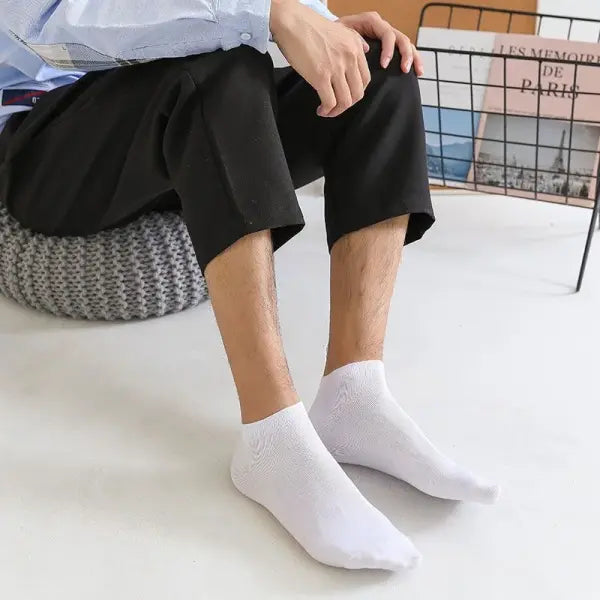 Breathable sweat deodorant ankle socks for men (Polyester Cotton) – Business casual