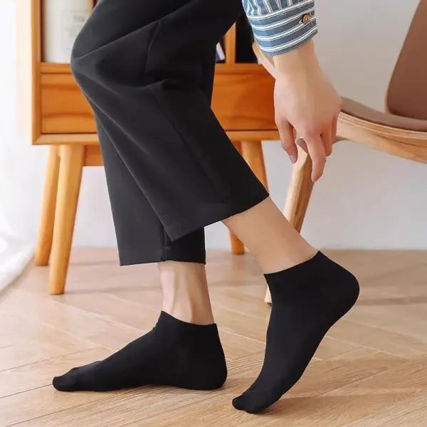 Breathable sweat deodorant ankle socks for men (Polyester Cotton) – Business casual