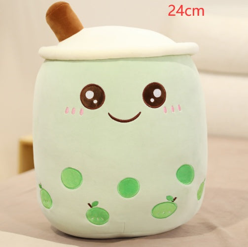 Cute Fruit Drink Plush Doll and Stuffed Animal Hugging Pillow - Green / 24CM