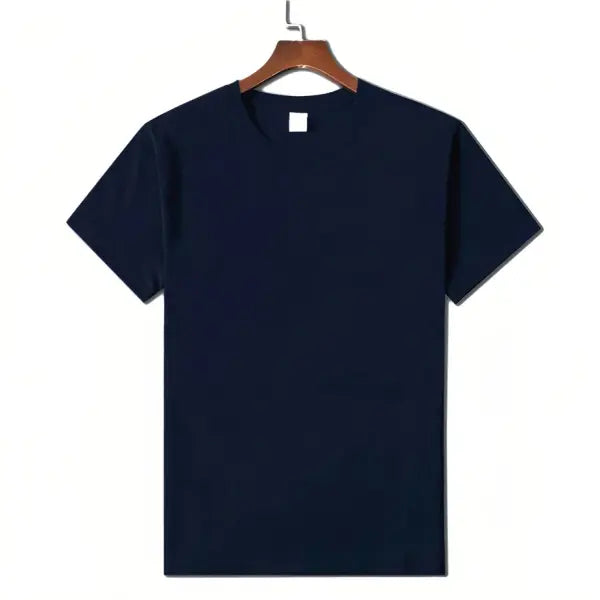 Men’s Cotton T-Shirt – High Quality MRMT Short Sleeve Pure-Color Casual Top - Navy / 4XL