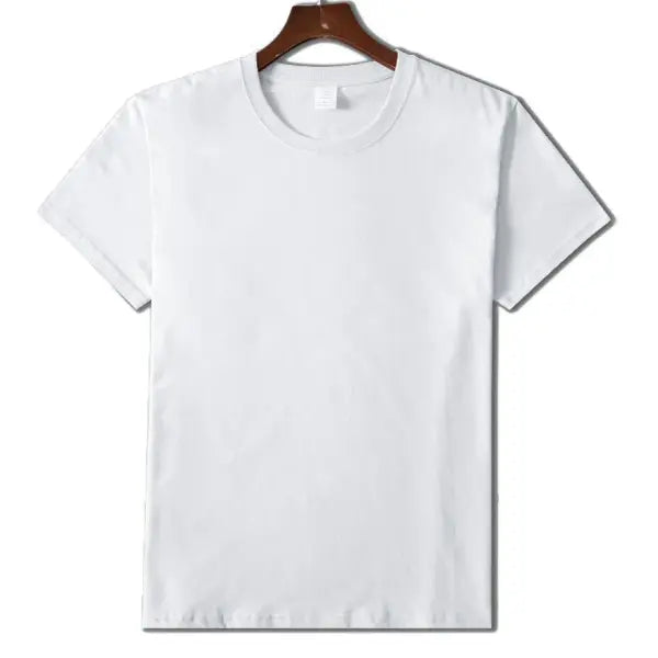 Men’s Cotton T-Shirt – High Quality MRMT Short Sleeve Pure-Color Casual Top - White / M