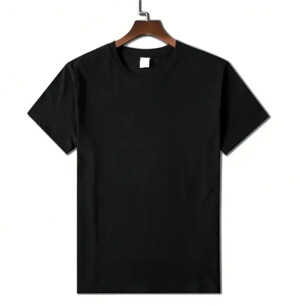 Men’s Cotton T-Shirt – High Quality MRMT Short Sleeve Pure-Color Casual Top - Black / XXXL
