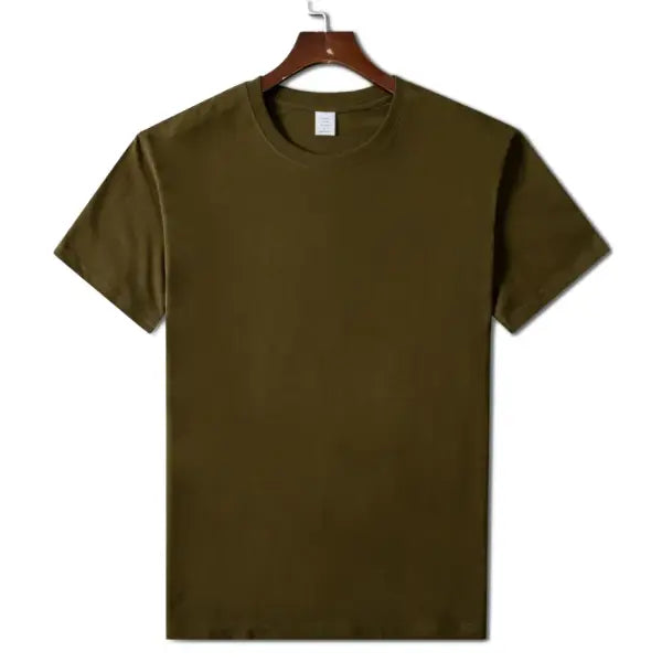 Men’s Cotton T-Shirt – High Quality MRMT Short Sleeve Pure-Color Casual Top - Olive green / 4XL
