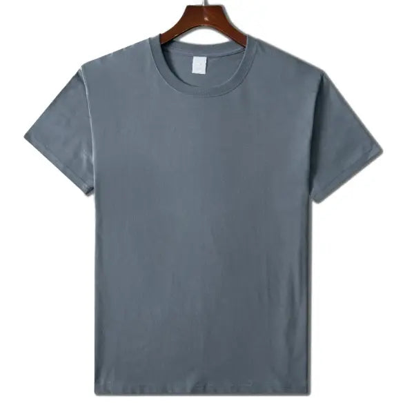 Men’s Cotton T-Shirt – High Quality MRMT Short Sleeve Pure-Color Casual Top - Haze blue / 4XL