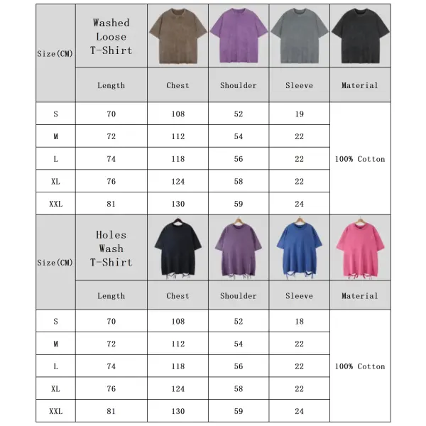 Unisex Cotton Retro Punk T-Shirt – Vintage Drop Shoulder Short Sleeve Hip Hop Loose Tee