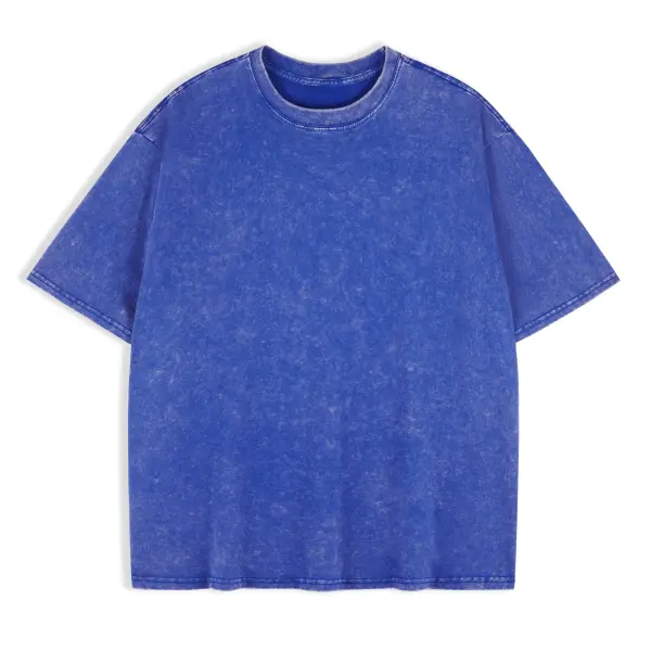 Unisex Cotton Retro Punk T-Shirt – Vintage Drop Shoulder Short Sleeve Hip Hop Loose Tee