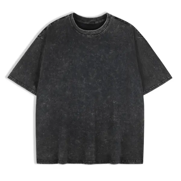 Unisex Cotton Retro Punk T-Shirt – Vintage Drop Shoulder Short Sleeve Hip Hop Loose Tee