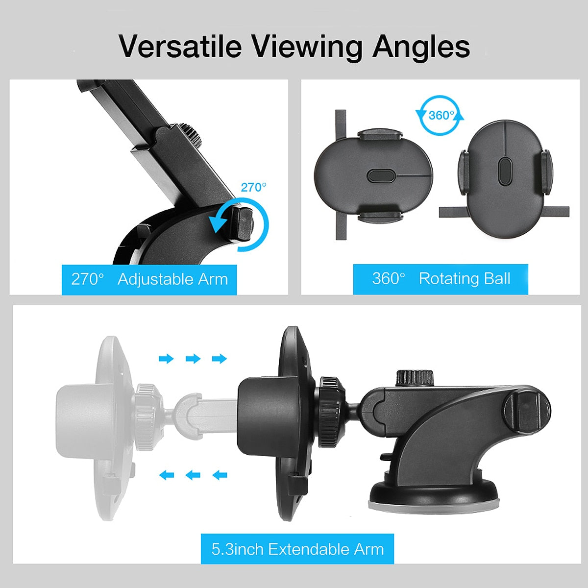 Car Phone Holder Long Rod Telescopic Car Dashboard Suction Cup Type - Hair Remover