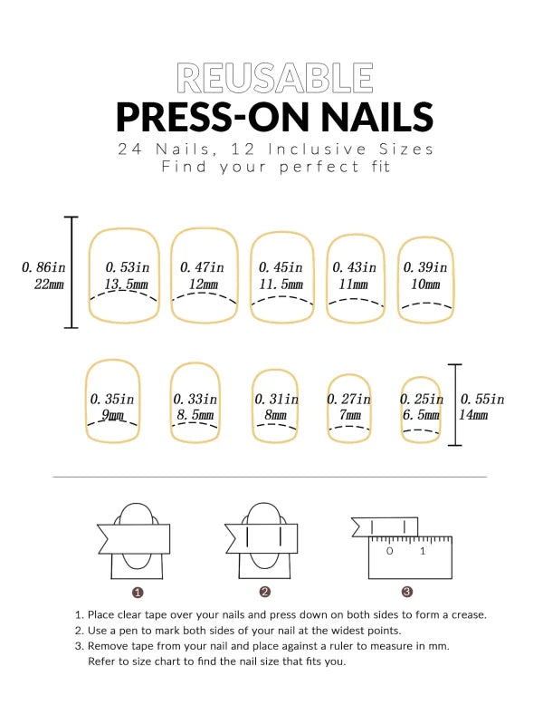 24 Pcs White Long Square French Press Nails Kit with Love Design - WHITE / CHINA