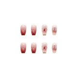 Resin Number False Nails Short Trapezoid Press-On Nail Set - Z38
