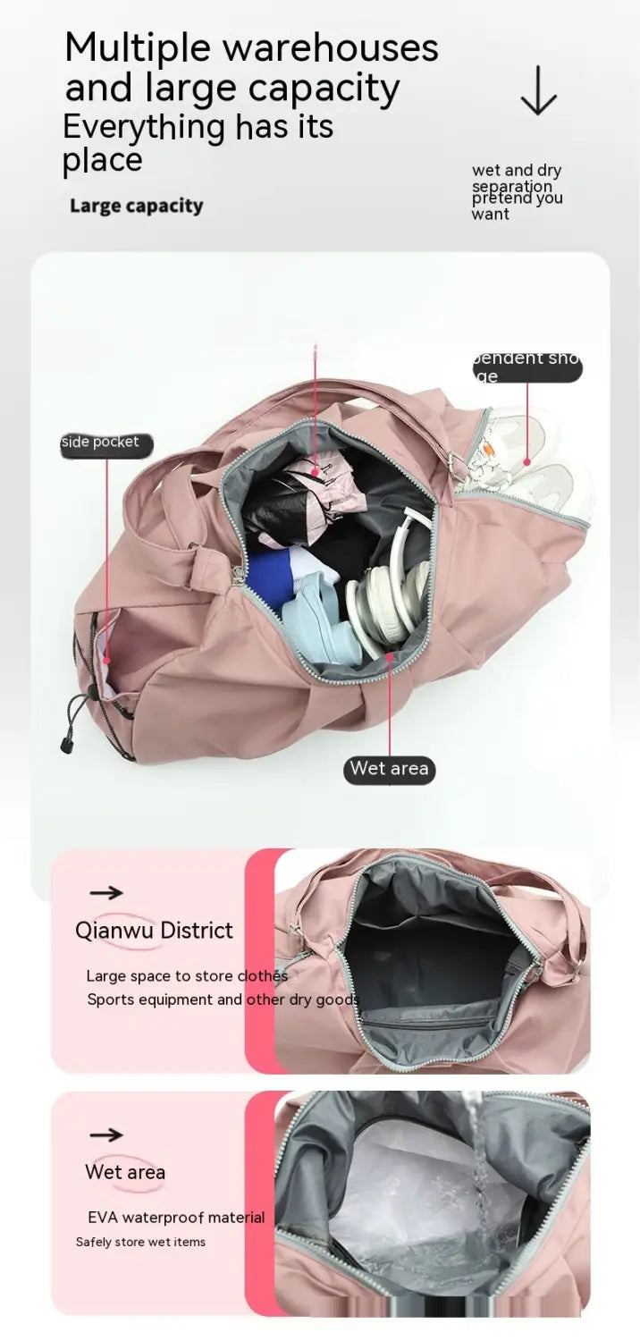 Korean Fashion Dry Wet Separation Independent Shoe Warehouse Sports Gym Bag