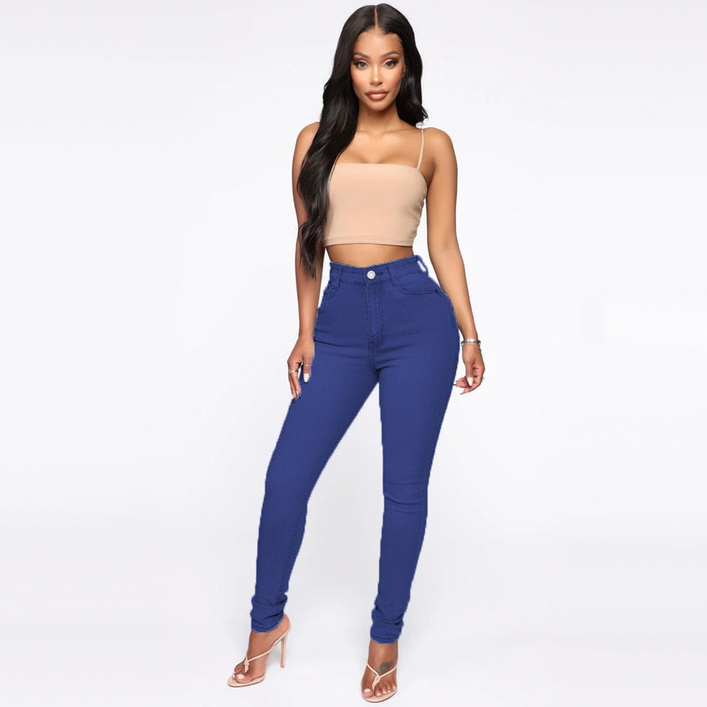 Slimming Jeans for Women - High Waist Trousers with Pockets