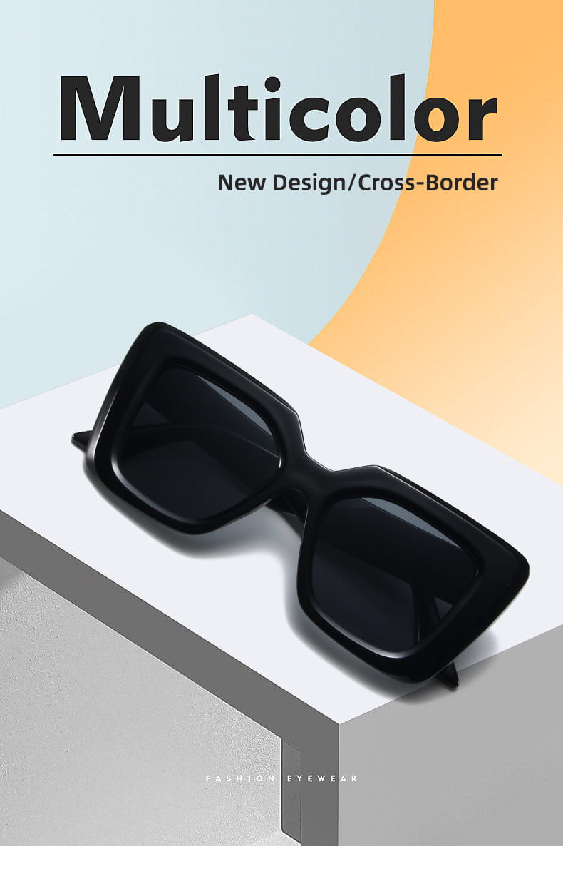 Fashion Classic Black Frame Large Frame Travel Glasses