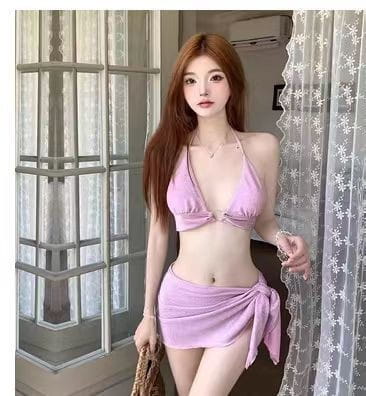 Swimsuit Woman Fish Drill Chain Strap Triangle Suit