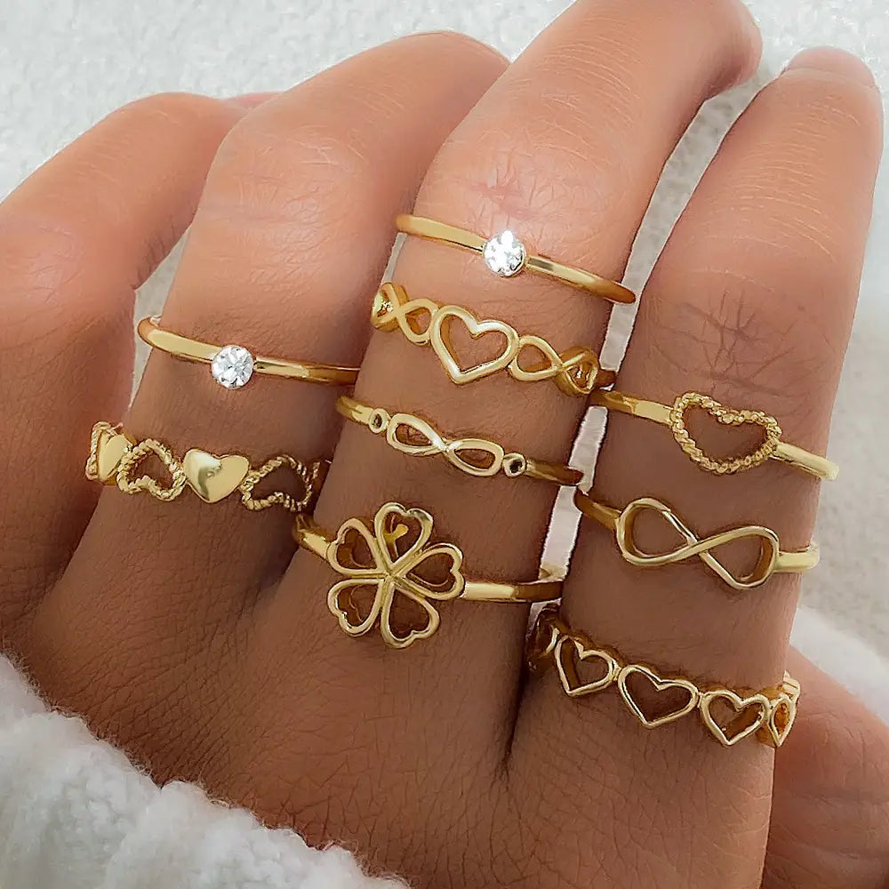 Vintage Gold Rings: Unique Heart & Geometric Design Jewelry