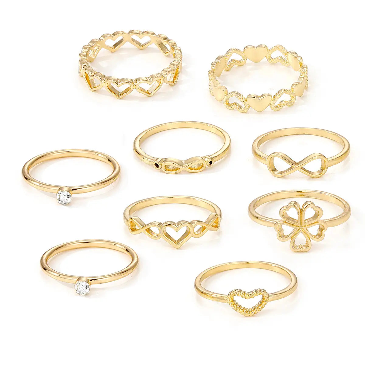 Vintage Gold Rings: Unique Heart & Geometric Design Jewelry