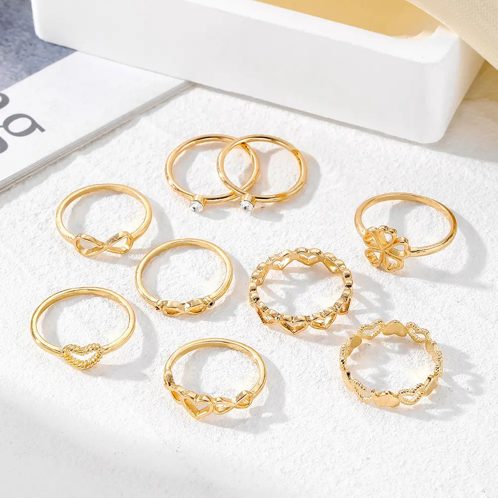 Vintage Gold Rings: Unique Heart & Geometric Design Jewelry