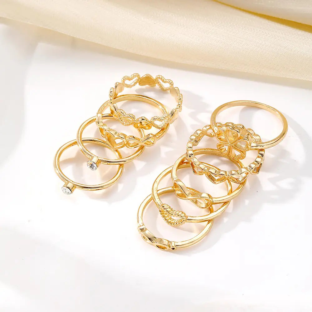 Vintage Gold Rings: Unique Heart & Geometric Design Jewelry