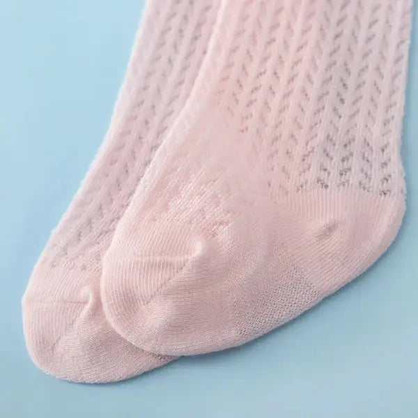 Baby Girl Knee-High Mesh Lace Socks 0–24M – Toddler Bow Cotton Summer Princess Socks