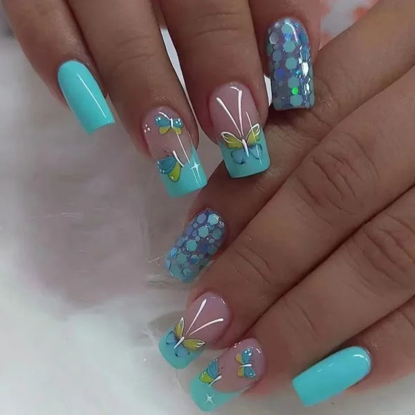 LEKGAVD 24pcs Ballerina False Nails for Women’s Fashion and Beauty - AB6