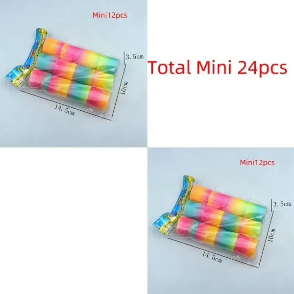24PCS Rainbow Magic Springs Circle Toys Kids Birthday Party Favors Guests Giveaway Small Gifts Pinata Fillers Flexible